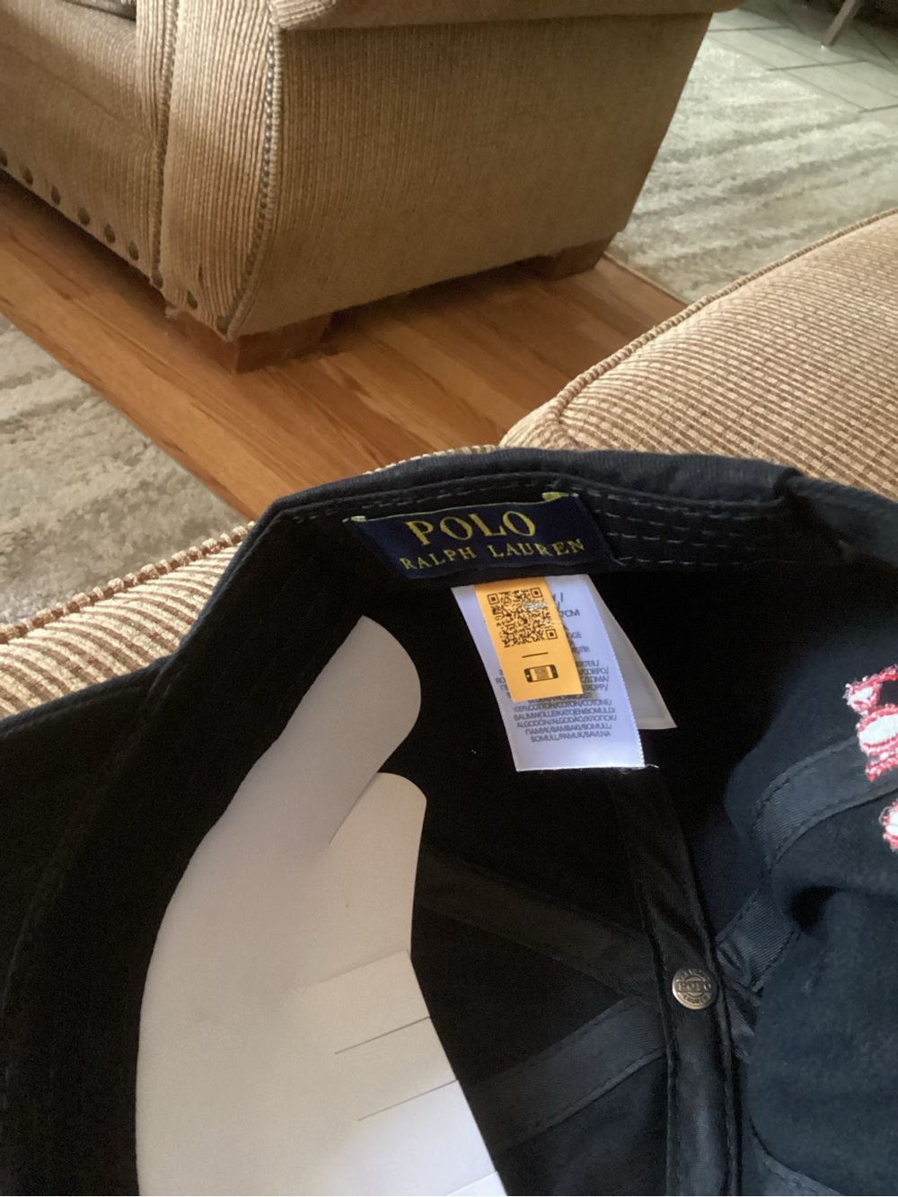 Ralph Lauren Black Baseball Cap with Red Embroidery - Picture 4 of 4